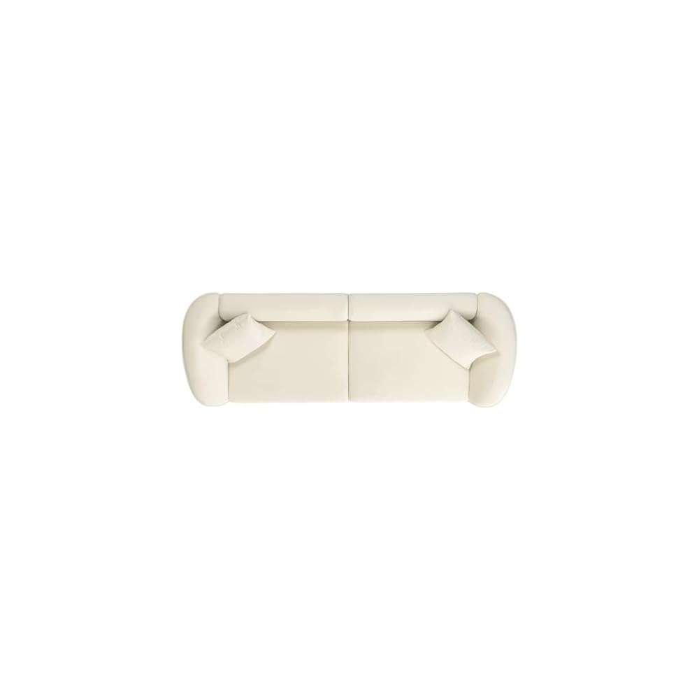 Merax 87" Large Couch, Comfy Upholstered Loveseat with Extra Deep Seats, Velvet Sofa for Living Room Apartment Office, Beige