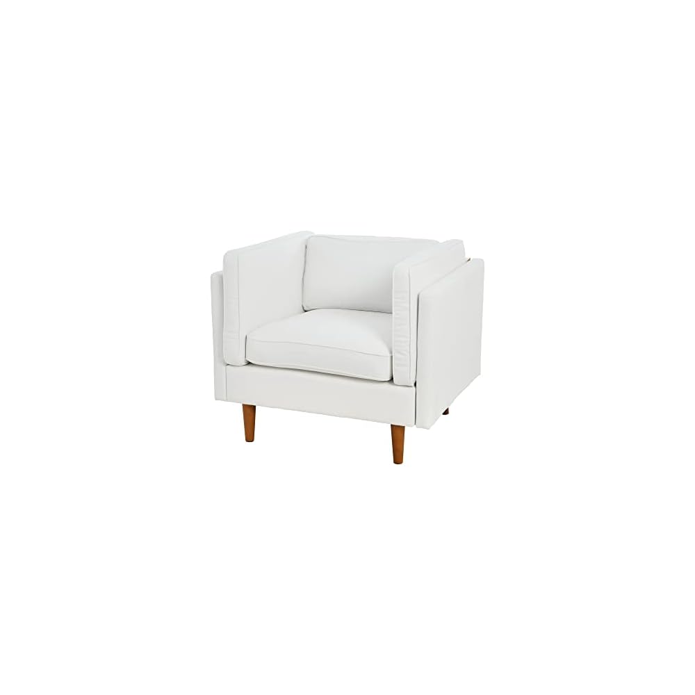 Creative Co-Op Atley High Sided Armchair Accent Chair, 37" L x 33" W x 32" H, Coastal White