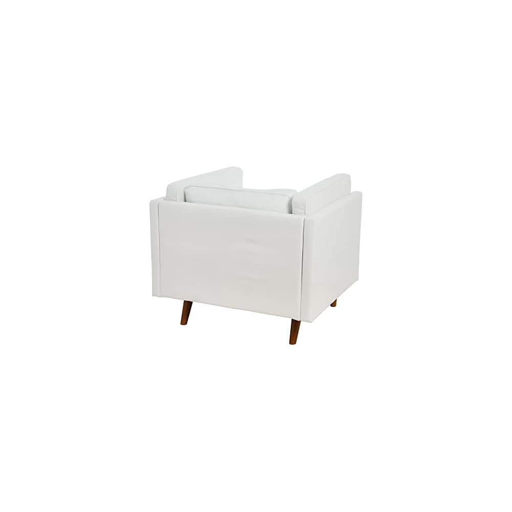 Creative Co-Op Atley High Sided Armchair Accent Chair, 37" L x 33" W x 32" H, Coastal White