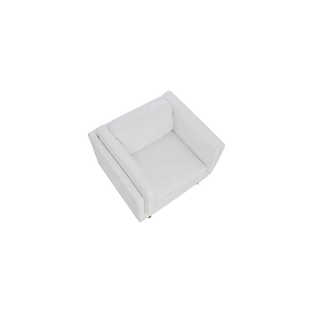 Creative Co-Op Atley High Sided Armchair Accent Chair, 37" L x 33" W x 32" H, Coastal White