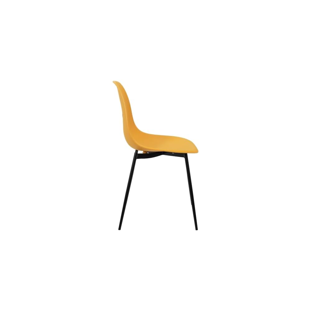 HOME DECO FACTORY, HD0398 Set of 6 Yellow Gustav Chairs Les P'Tits Prix Furniture Seat Table Chair Chair 50.7 x 84.8 x 45.5 cm Seat Height 45 cm Yellow Black