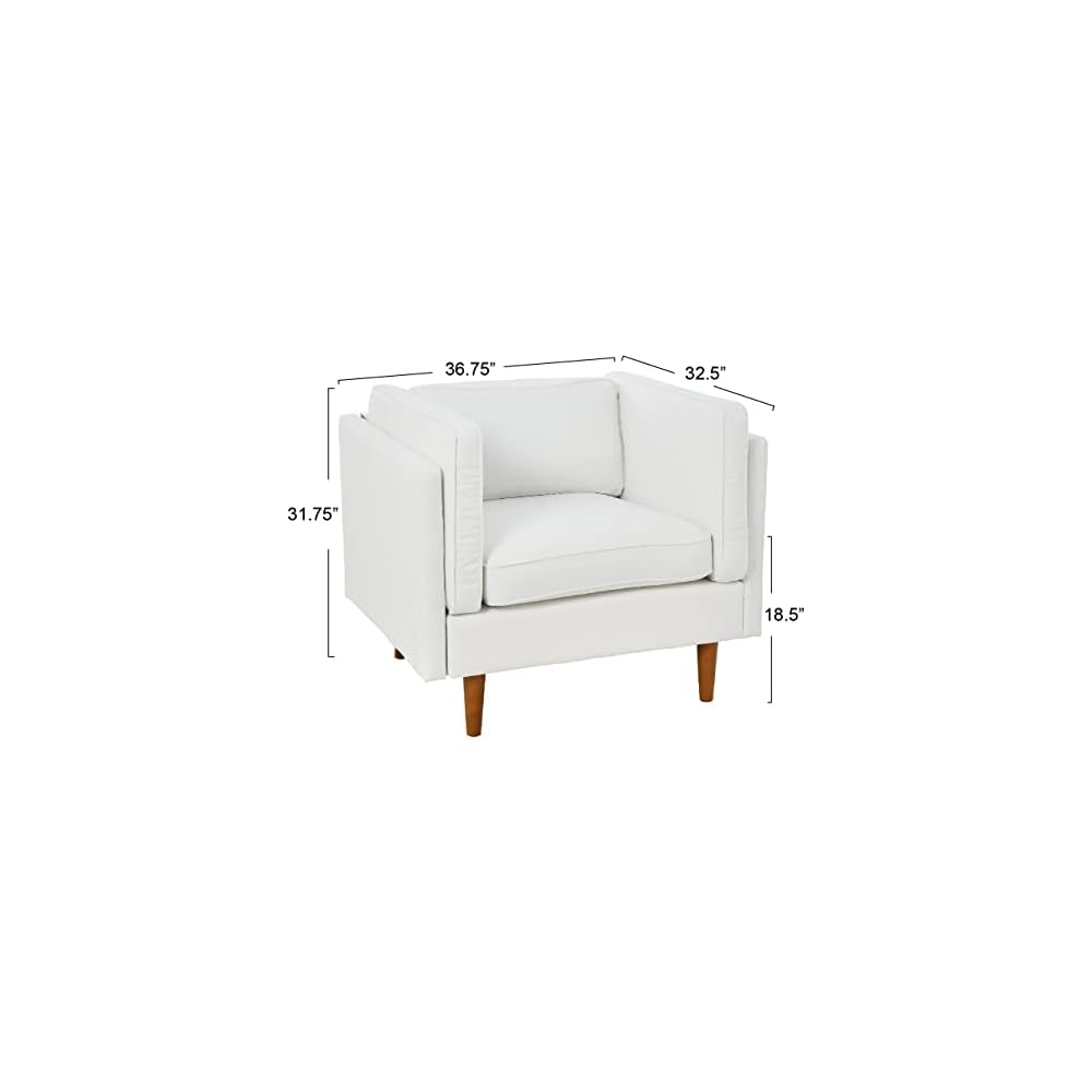 Creative Co-Op Atley High Sided Armchair Accent Chair, 37" L x 33" W x 32" H, Coastal White