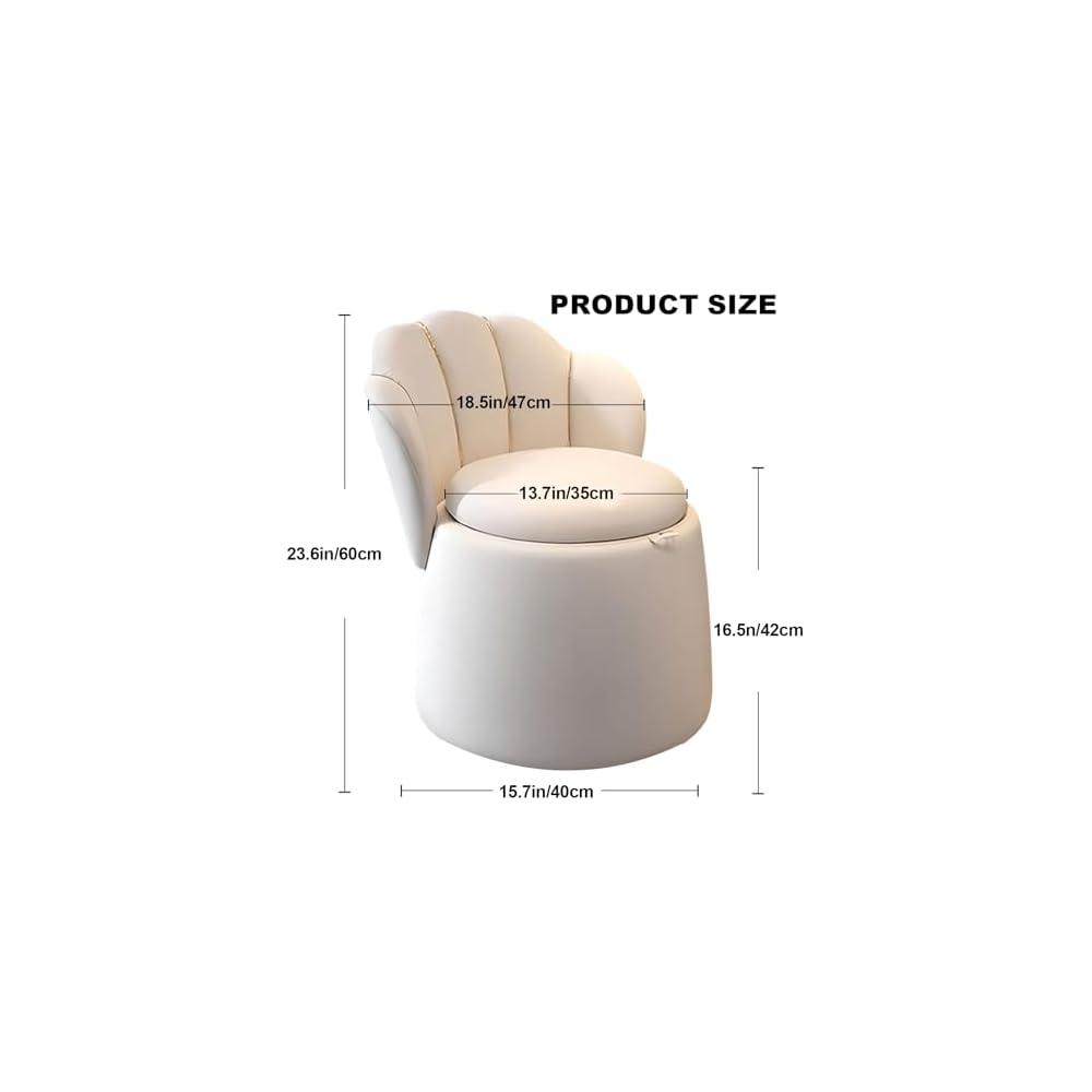 Modern Pink Makeup Chair with Storage Round Sofa Armchair for Bedroom & Living Room Stylish Accent Stool Trendy Club and Home Decoration Seat