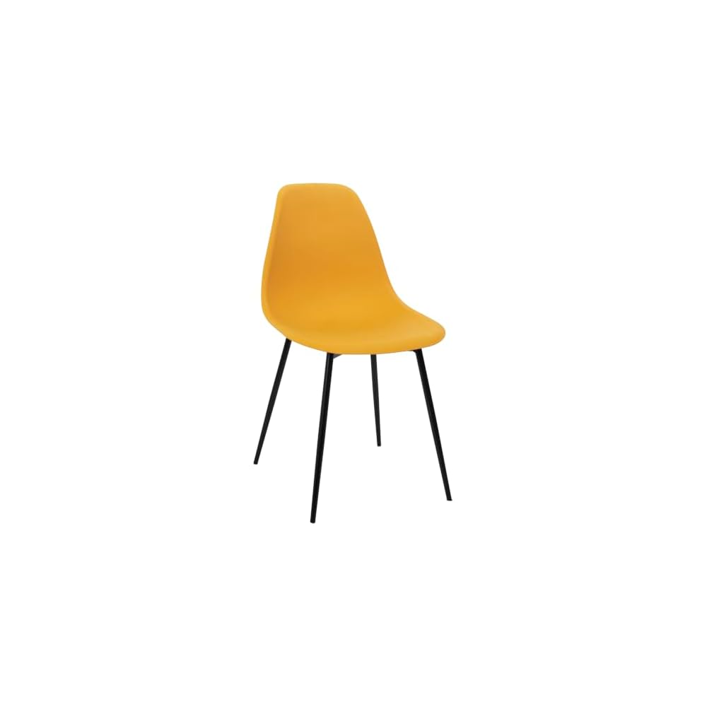 HOME DECO FACTORY, HD0398 Set of 6 Yellow Gustav Chairs Les P'Tits Prix Furniture Seat Table Chair Chair 50.7 x 84.8 x 45.5 cm Seat Height 45 cm Yellow Black