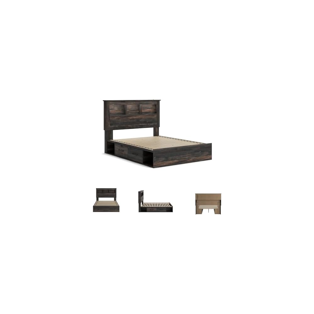 Signature Design by Ashley Queen Bookcase Bed with 4 Storage Drawers
