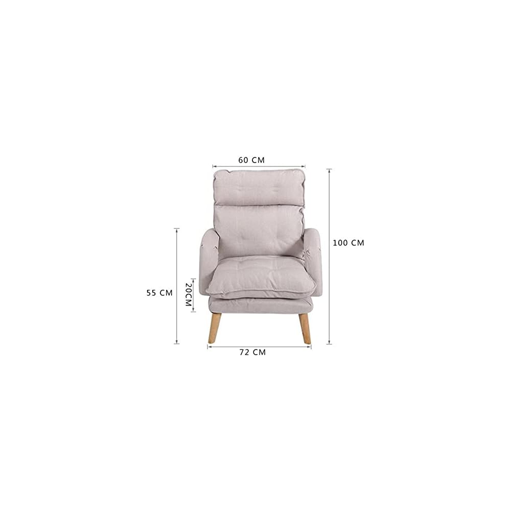 Adjustable Backrest Lounge Chair Removable Washable Fabric Upholstery Armchair Lazy Sofa Recliner