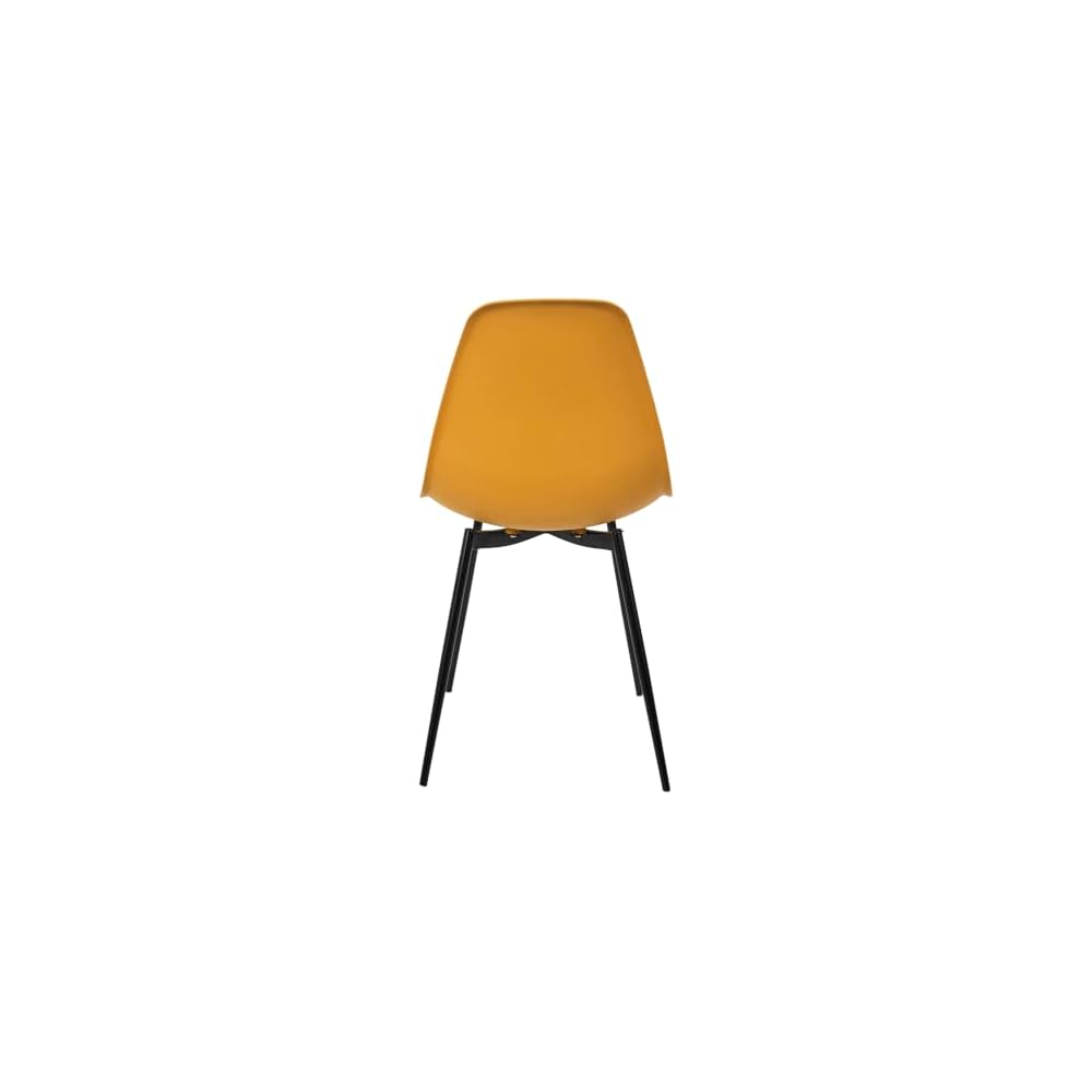 HOME DECO FACTORY, HD0398 Set of 6 Yellow Gustav Chairs Les P'Tits Prix Furniture Seat Table Chair Chair 50.7 x 84.8 x 45.5 cm Seat Height 45 cm Yellow Black