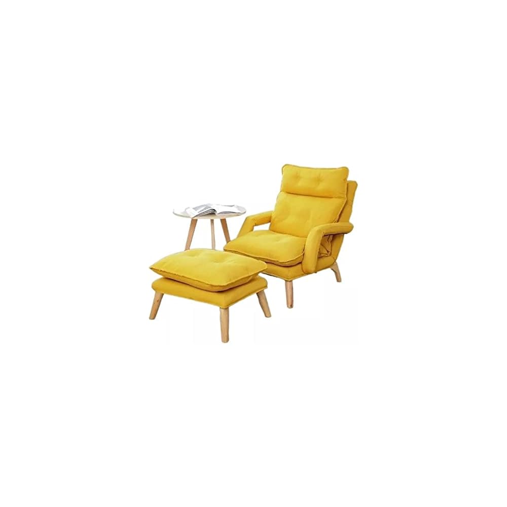 Adjustable Backrest Lounge Chair Removable Washable Fabric Upholstery Armchair Lazy Sofa Recliner