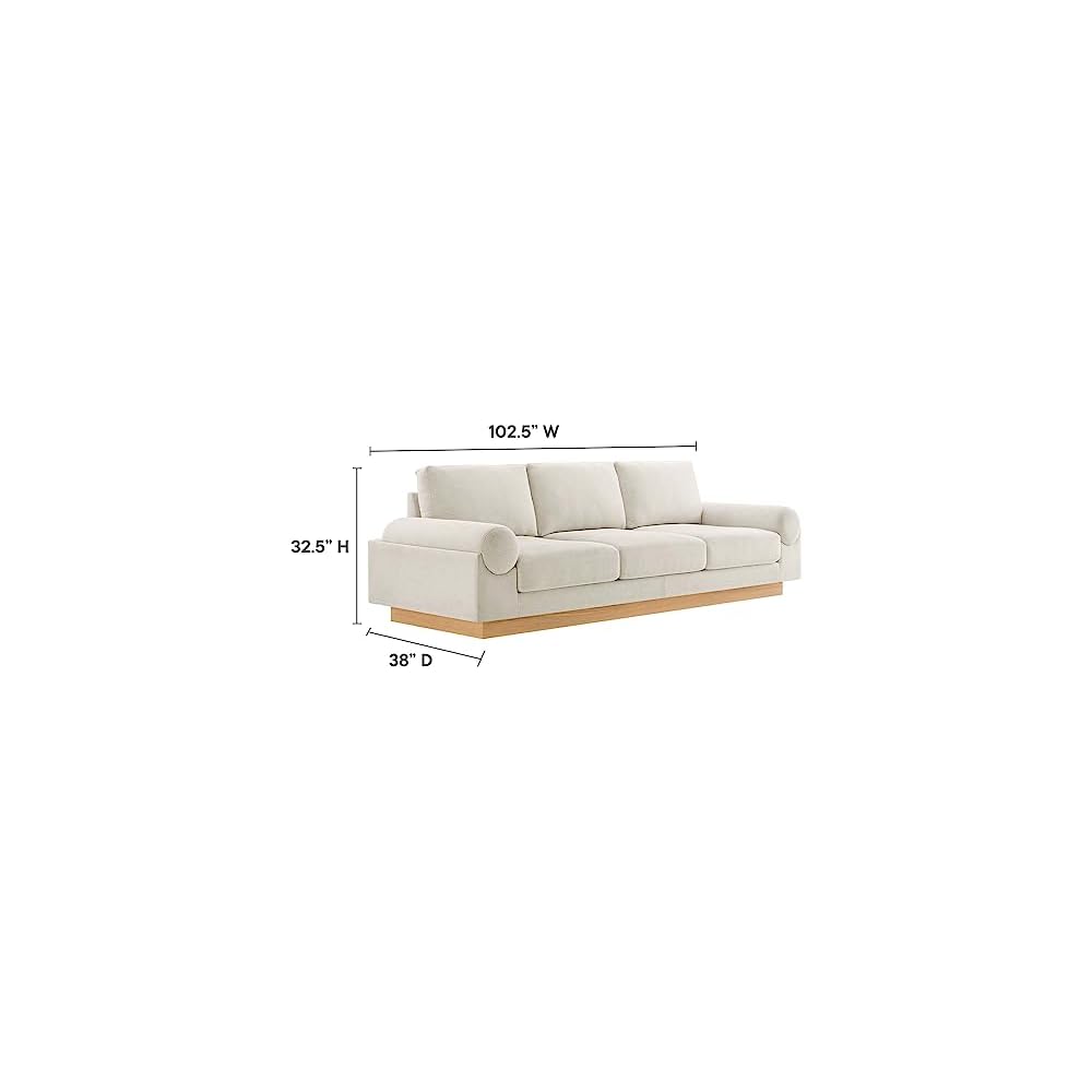 Modway EEI-6401-IVO Oasis Upholstered Fabric Sofa, Ivory