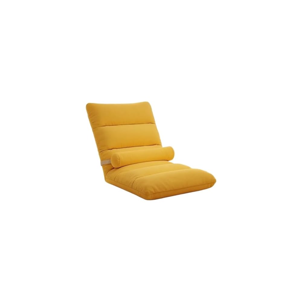 Lazy Person Sofa Net Red Seat Can Lie and Sleep Window Cushion Dormitory Bedroom Folding Bed On The Backrest Chair(Light Yellow)