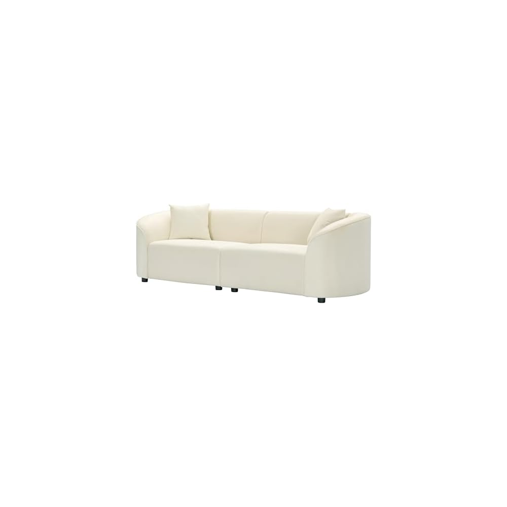 Merax 87" Large Couch, Comfy Upholstered Loveseat with Extra Deep Seats, Velvet Sofa for Living Room Apartment Office, Beige