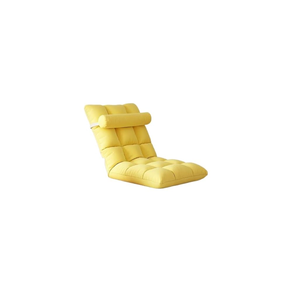 Lazy Person Sofa Net Red Seat Can Lie and Sleep Window Cushion Dormitory Bedroom Folding Bed On The Backrest Chair(Light Yellow)