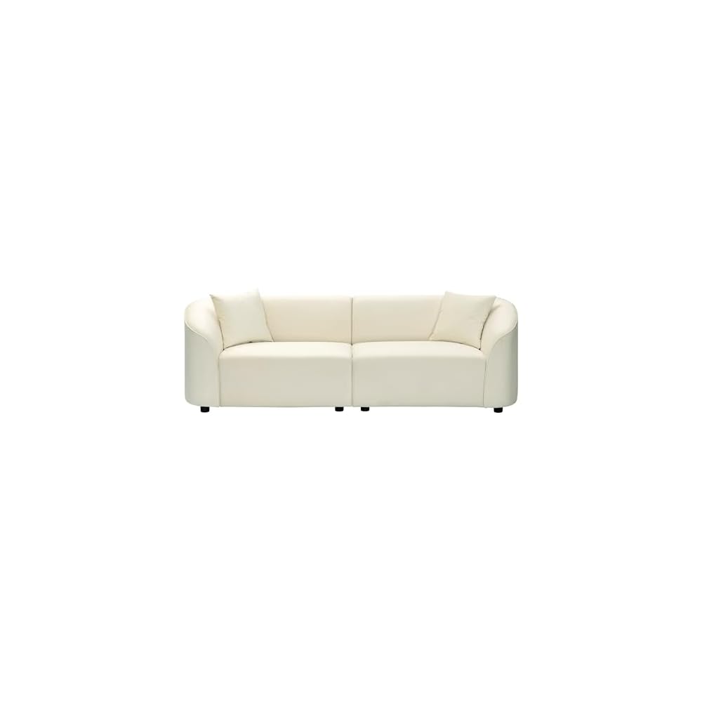 Merax 87" Large Couch, Comfy Upholstered Loveseat with Extra Deep Seats, Velvet Sofa for Living Room Apartment Office, Beige