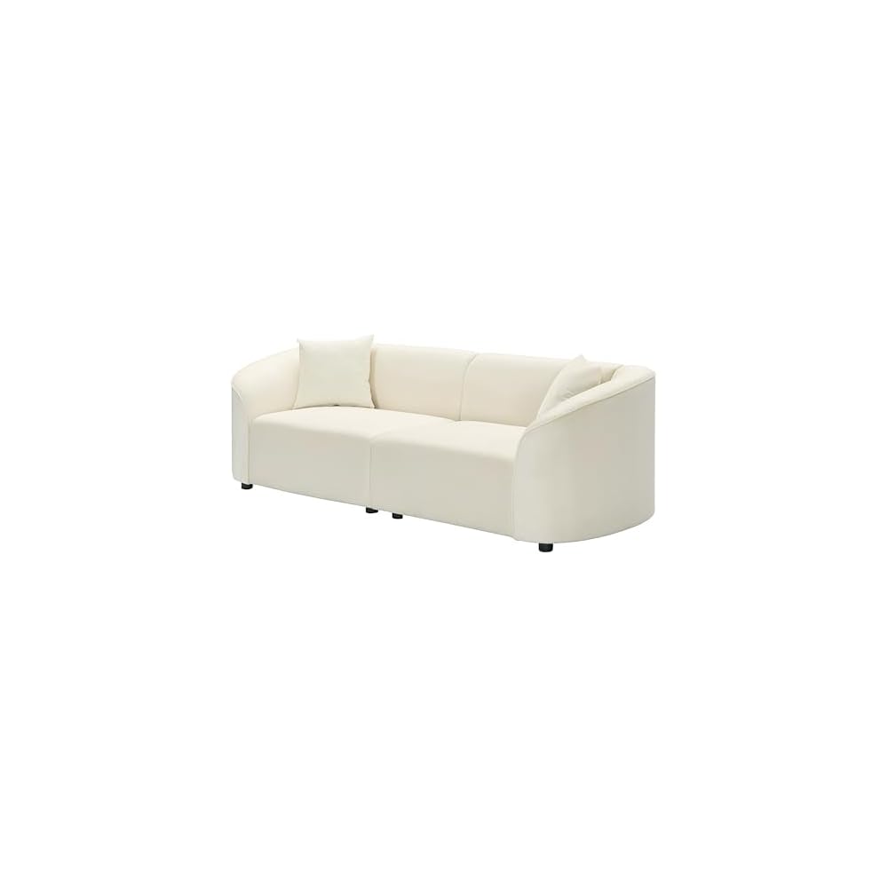 Merax 87" Large Couch, Comfy Upholstered Loveseat with Extra Deep Seats, Velvet Sofa for Living Room Apartment Office, Beige