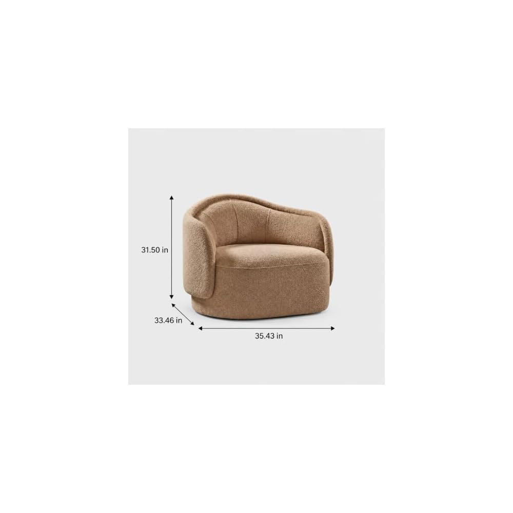 Soft Lounge Chair, Modern Brown Single Seater for Living Room & Home Office