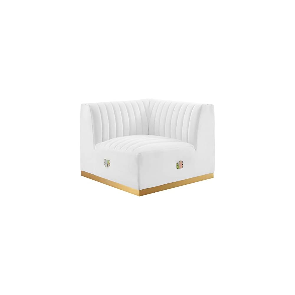 Modway EEI-5500-BLK-GRY Conjure Channel Tufted Performance Velvet Ottoman, Black Gray