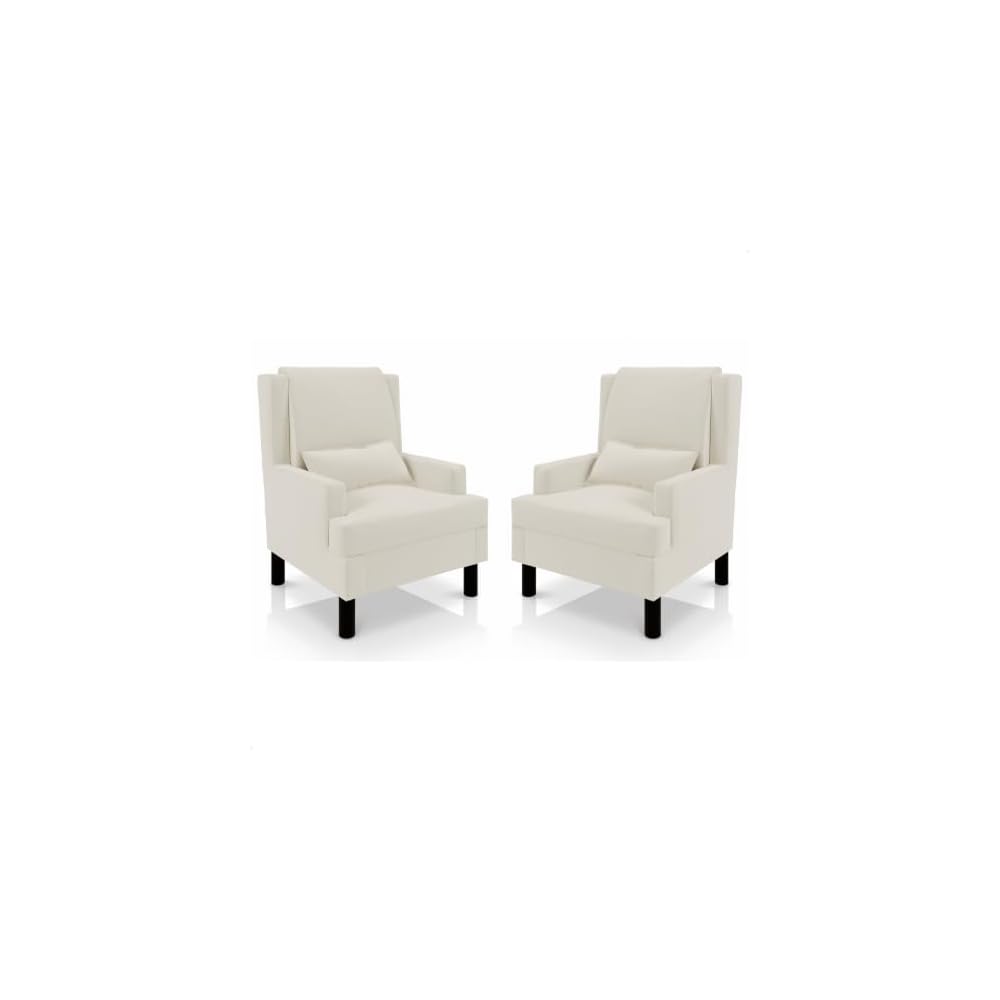 Garvee Wingback Accent Chair, Mid-Century Modern Chenille Reading Chair