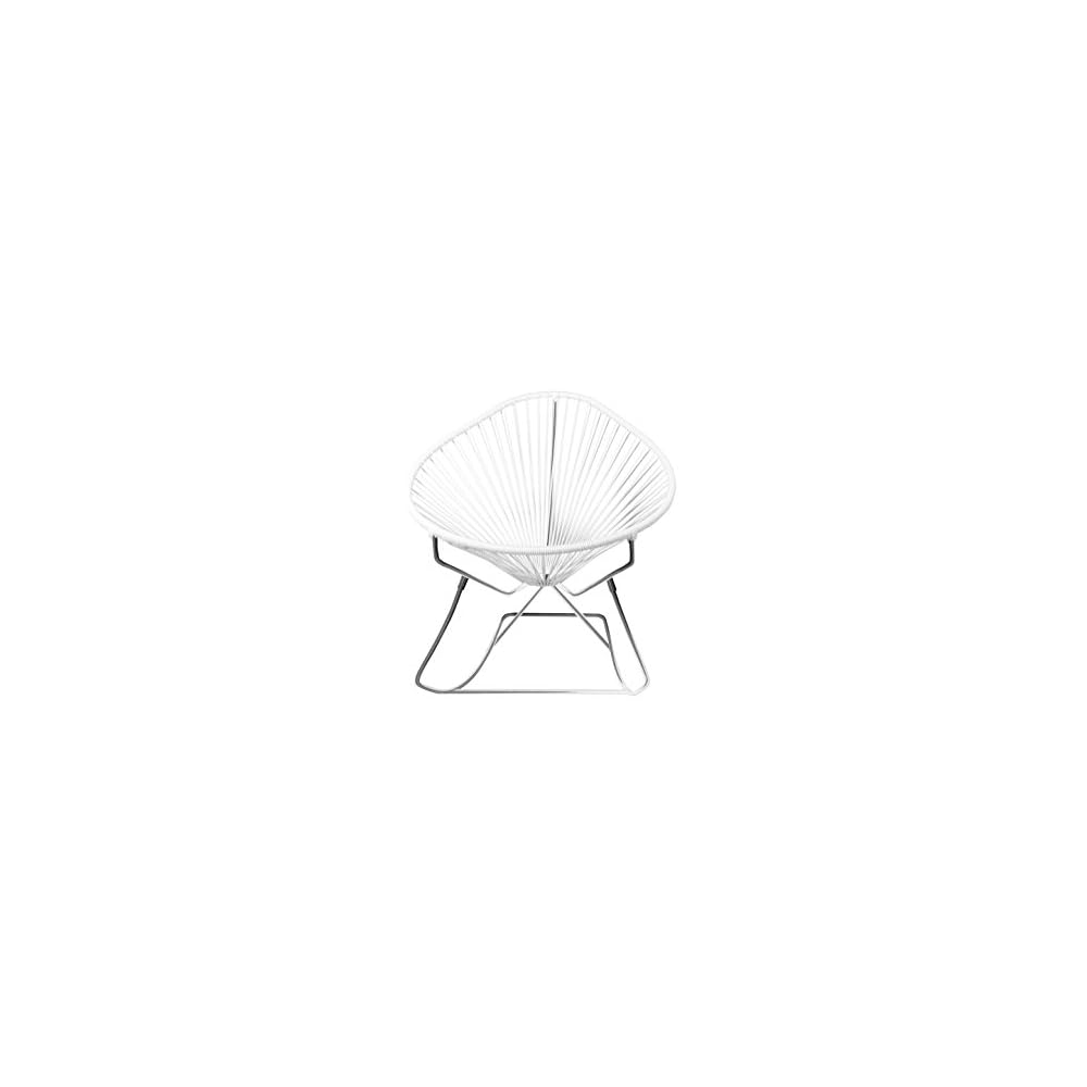 Innit Designs Acapulco Rocker, Grey Weave on White Frame