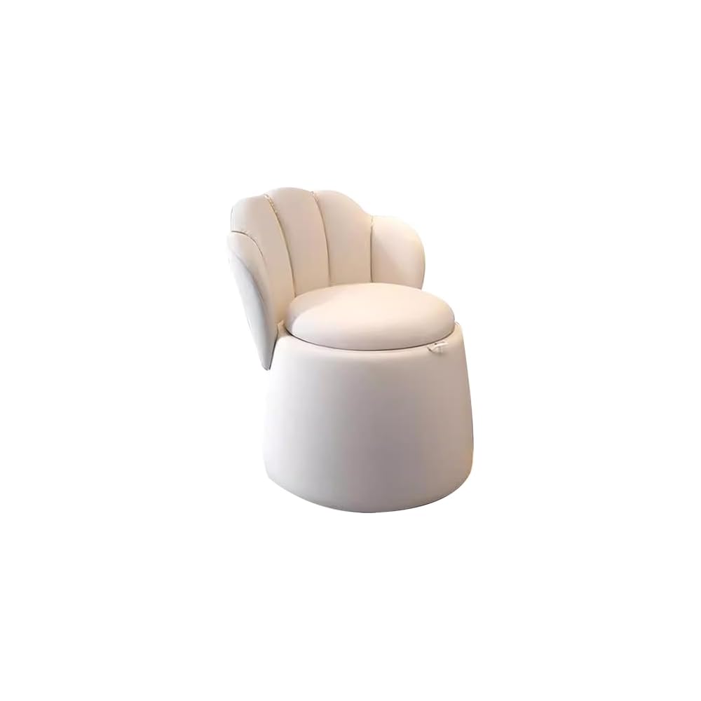 Modern Pink Makeup Chair with Storage Round Sofa Armchair for Bedroom & Living Room Stylish Accent Stool Trendy Club and Home Decoration Seat