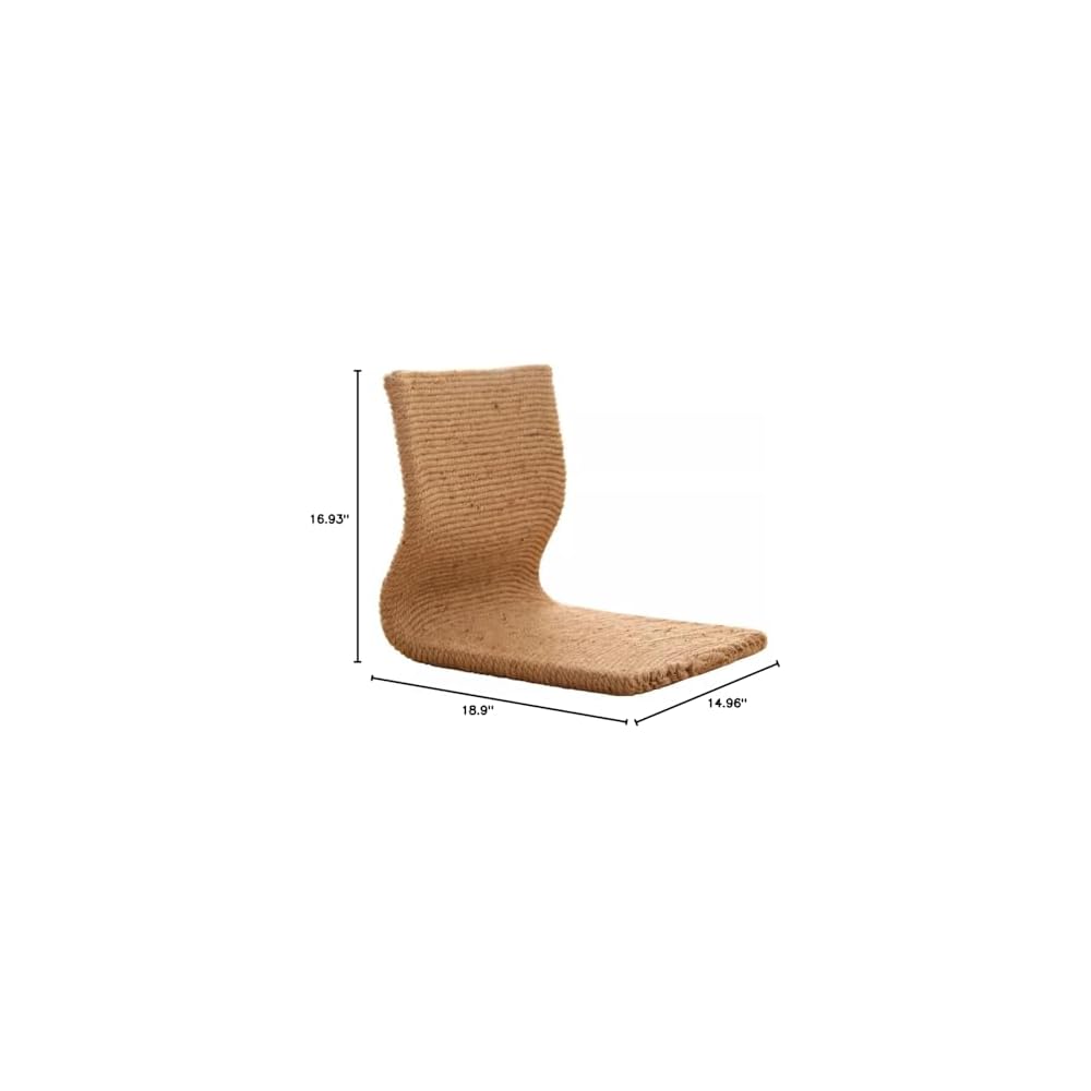 2pcs/lot Floor Chair Handcrafted Padded Knitted Hemp Chair with Backrest Meditation Chair (Natural 43x48x38cm)