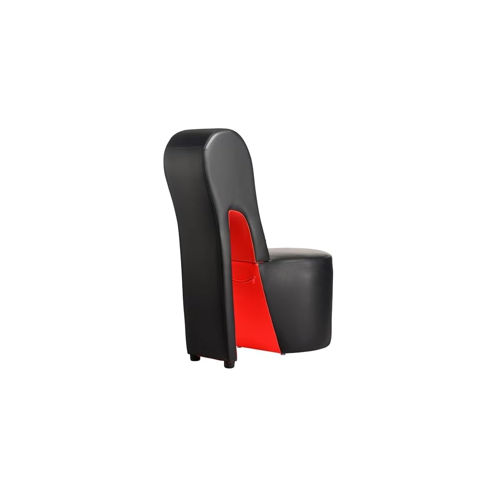 Master Series Red and Black Stiletto Throne Chair, Vegan Leather Decorative Seat - Comfortable and Sturdy, 1 Piece