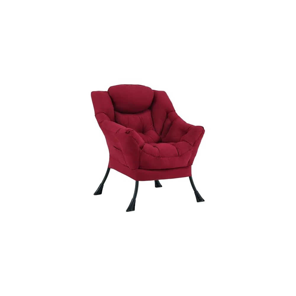 Lazy Chair, Comfy Reading Accent Chair for Bedroom, Beige