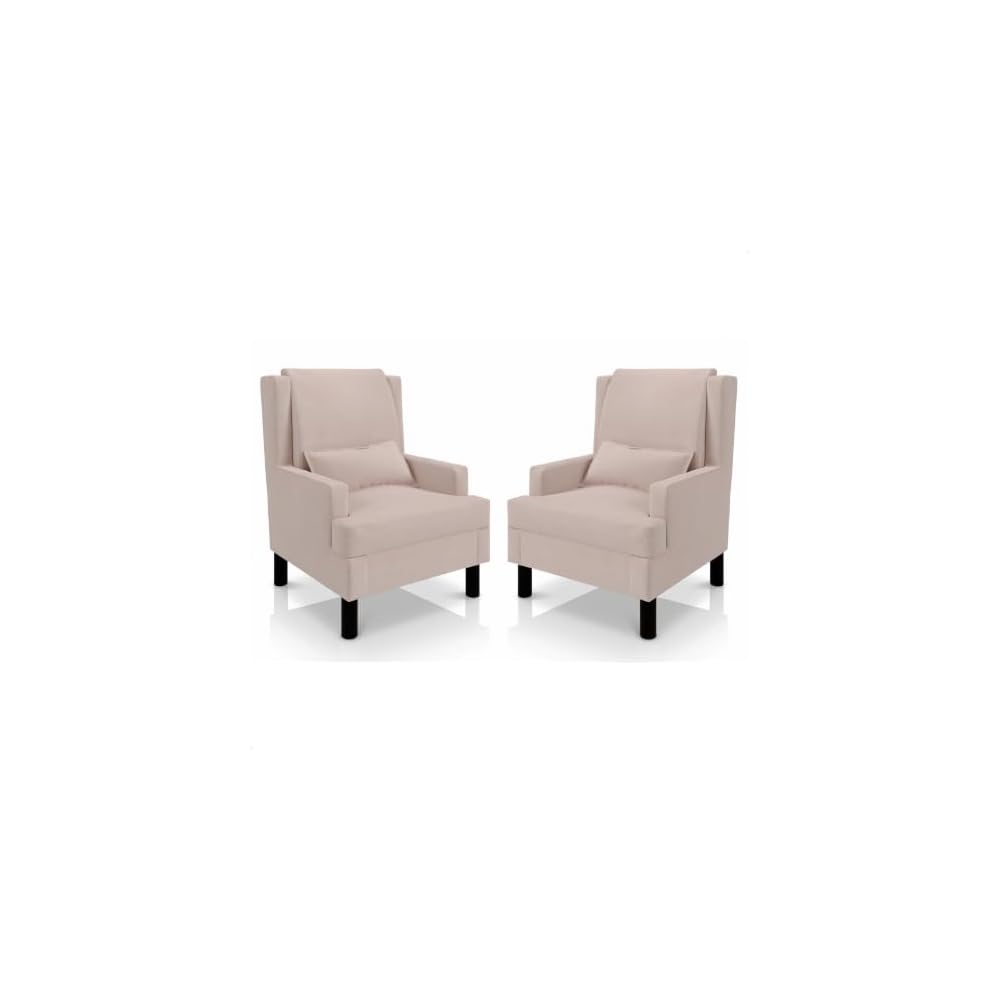 Garvee Wingback Accent Chair, Mid-Century Modern Chenille Reading Chair