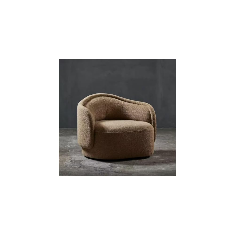 Soft Lounge Chair, Modern Brown Single Seater for Living Room & Home Office