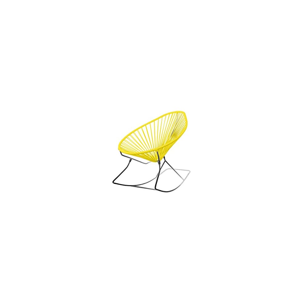 Innit Designs Acapulco Rocker, Grey Weave on White Frame