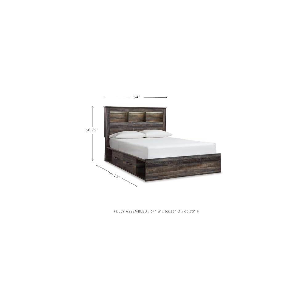 Signature Design by Ashley Queen Bookcase Bed with 4 Storage Drawers