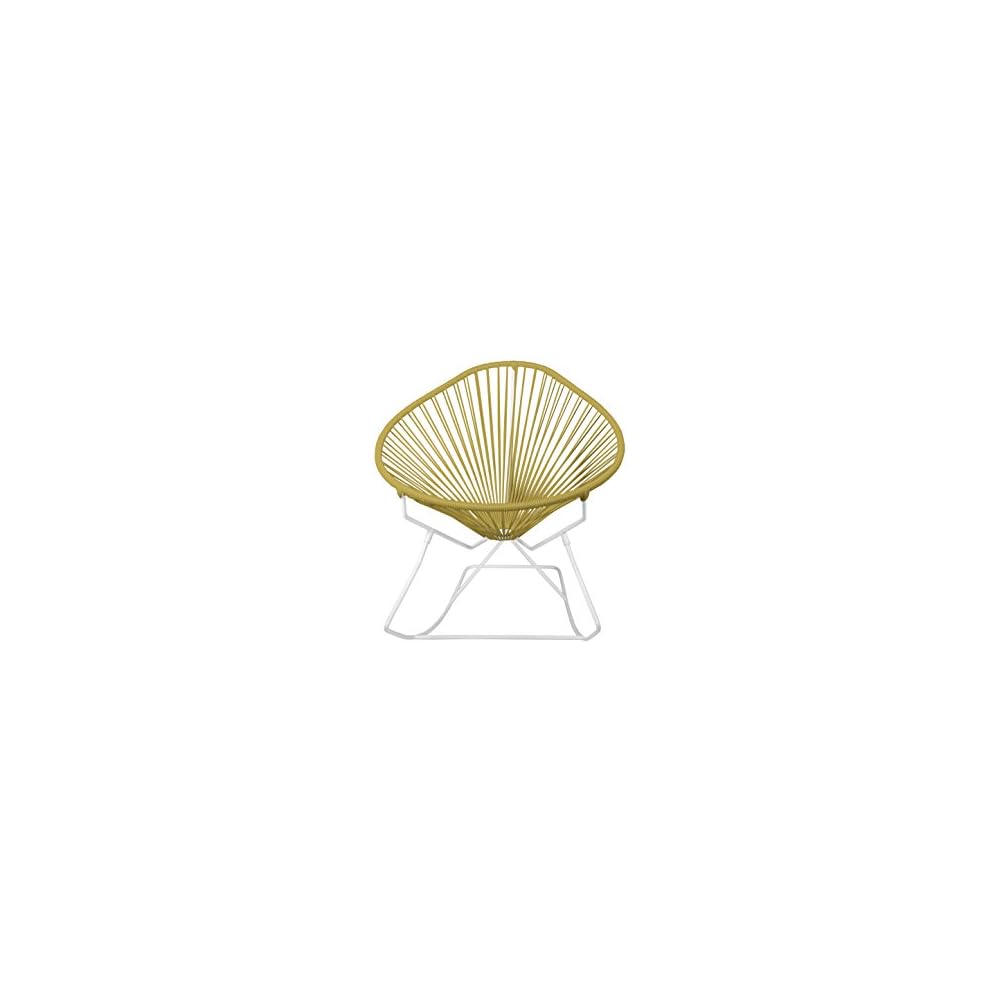 Innit Designs Acapulco Rocker, Grey Weave on White Frame