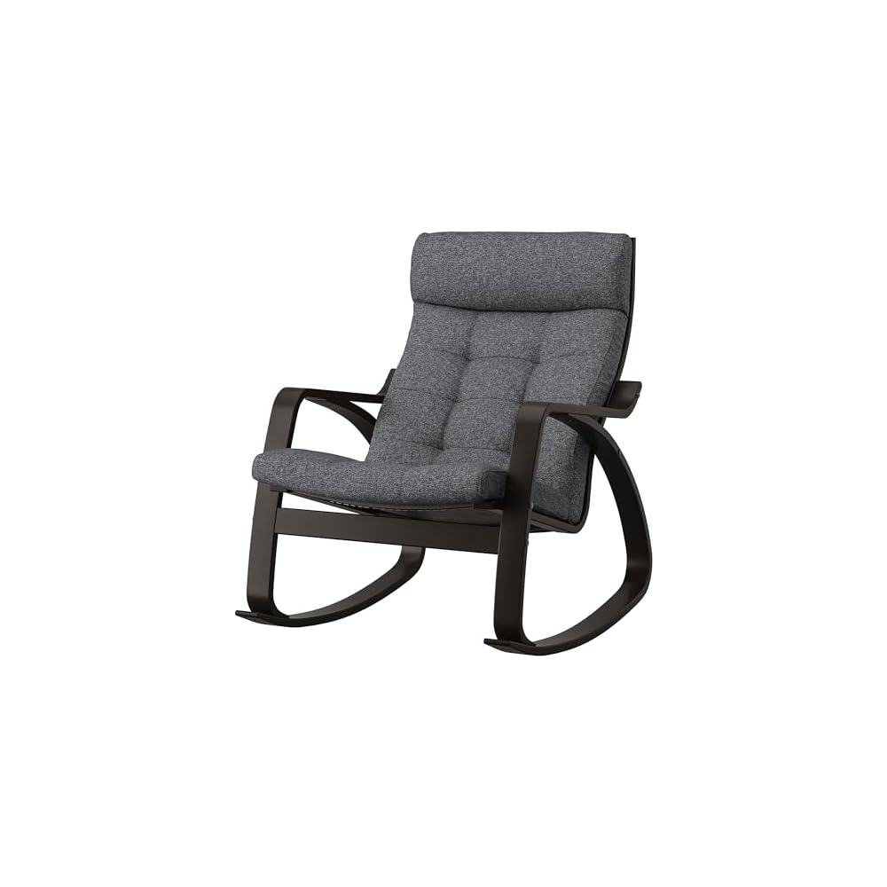ProTuning POÄNG Rocking-chair, black-brown/Gunnared dark grey