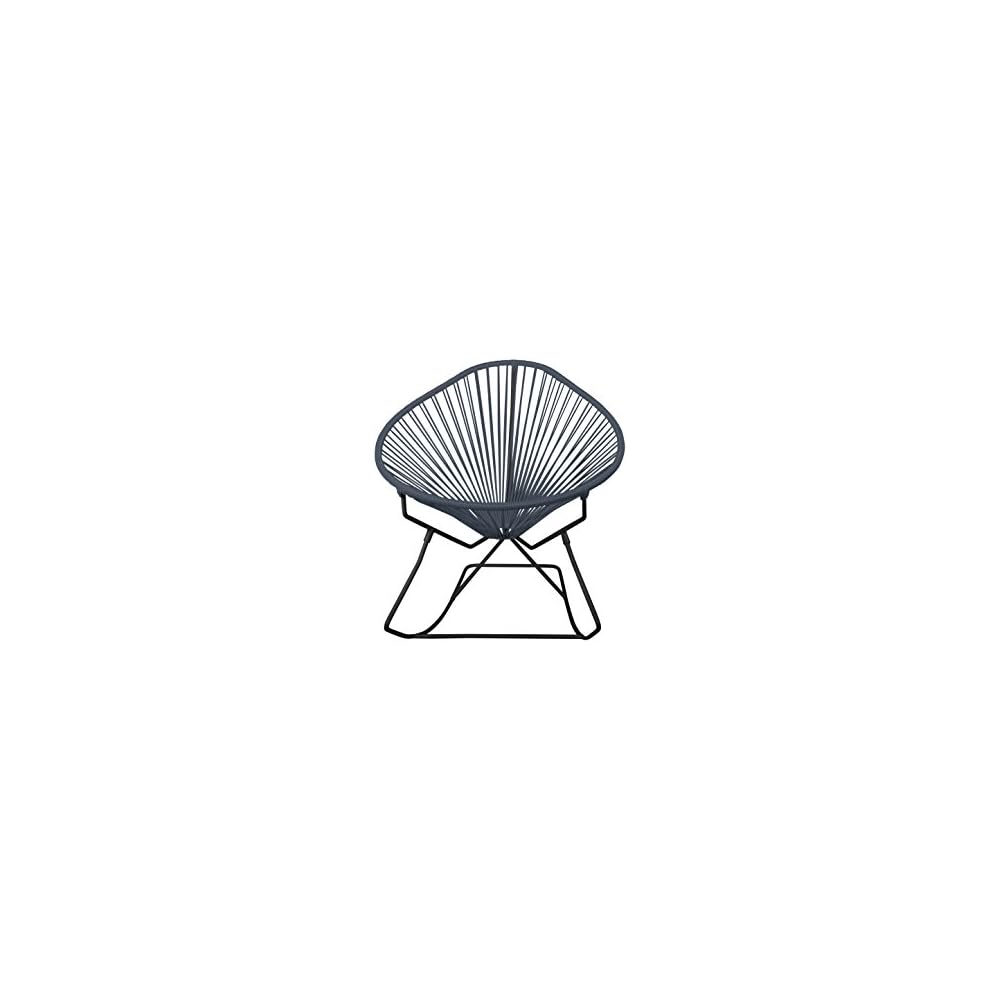 Innit Designs Acapulco Rocker, Grey Weave on White Frame