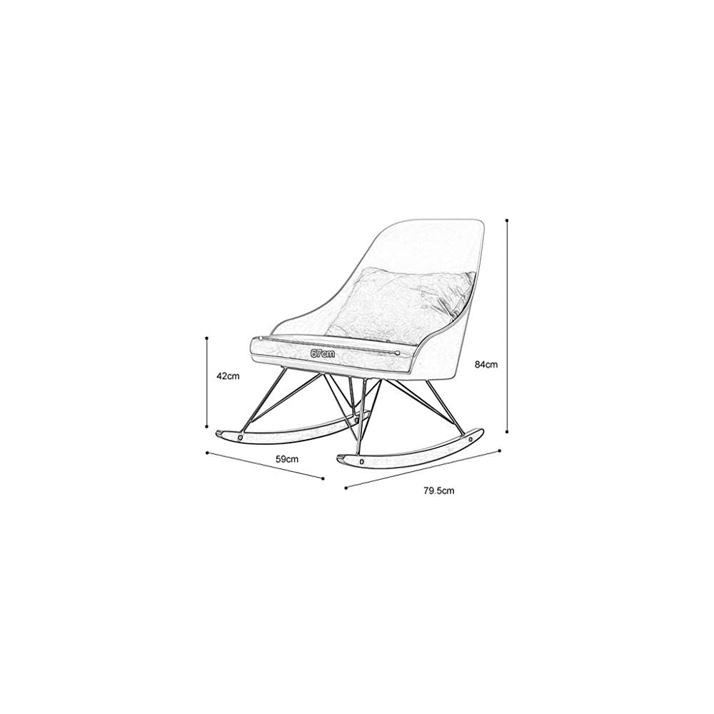Solid Wood Rocking Chair Smooth Rocking Motion Velvet Solid Wood Removable Wash Cushion Relax Lounge Chair Suitable for Terrace Living Room