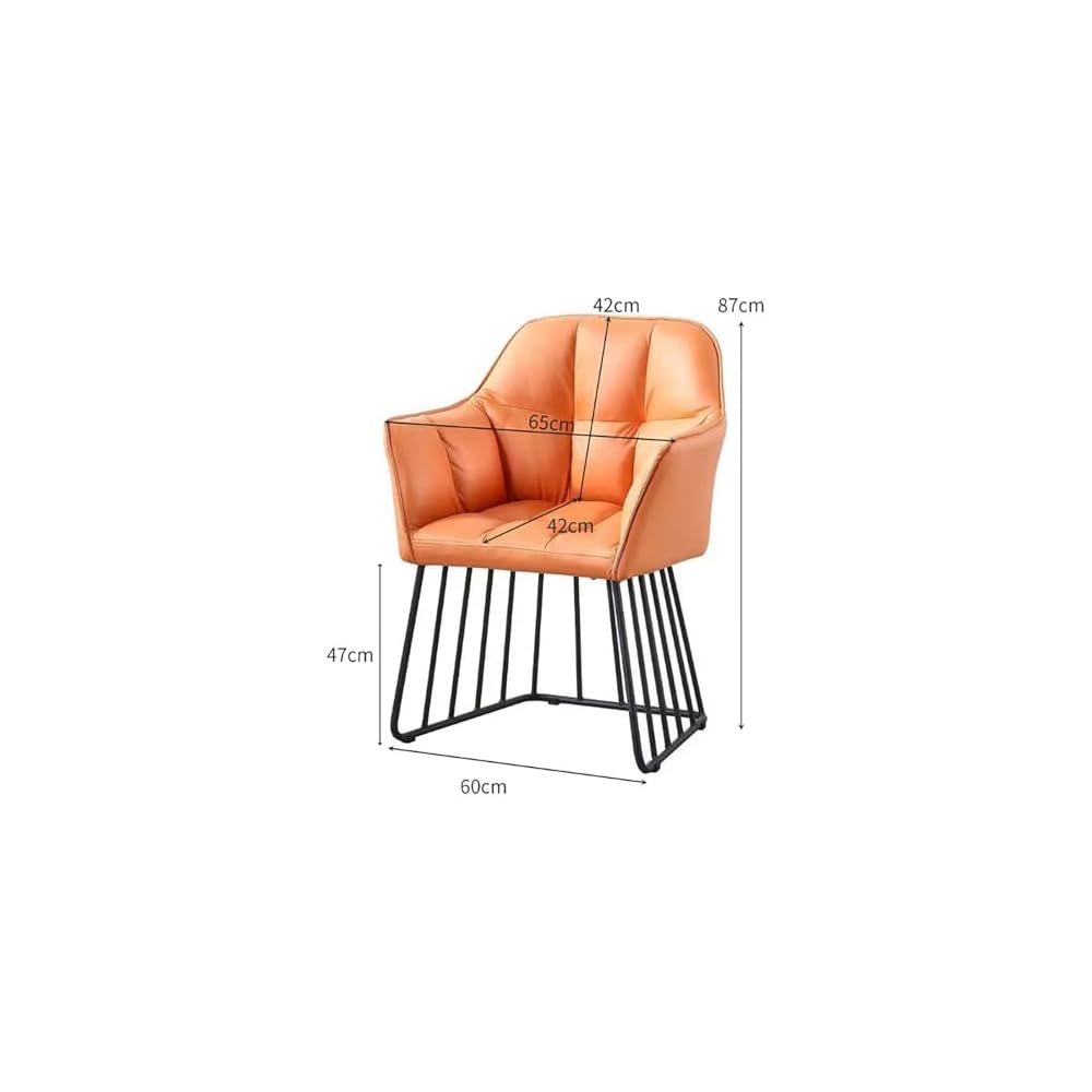 Lounge Chair Modern Accent Sofa With Metal Frame Ergonomic Leisure Comfy Armchair Curved Backrest Nordic Light Luxury Side Chair Vintage Simple Versatile For Living Room Bedroom Coffee Salon Reception