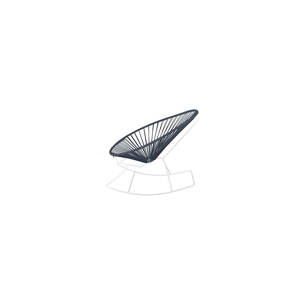 Innit Designs Acapulco Rocker, Grey Weave on White Frame