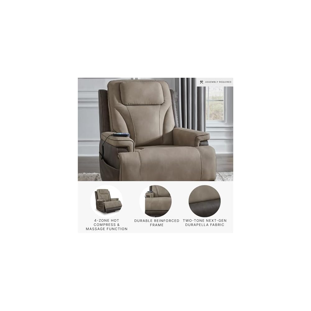 Signature Design by Ashley Power Lift Recliner with Heat and Massage