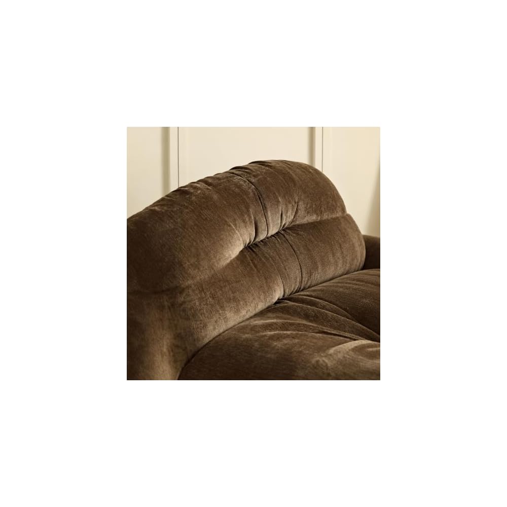 Single Sofa Chair, Olive Drab Soft Chenille Lounge Chair for Living Room