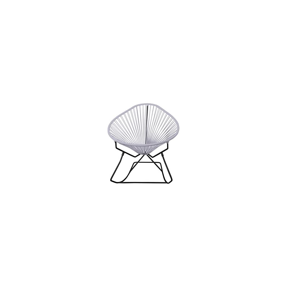 Innit Designs Acapulco Rocker, Grey Weave on White Frame