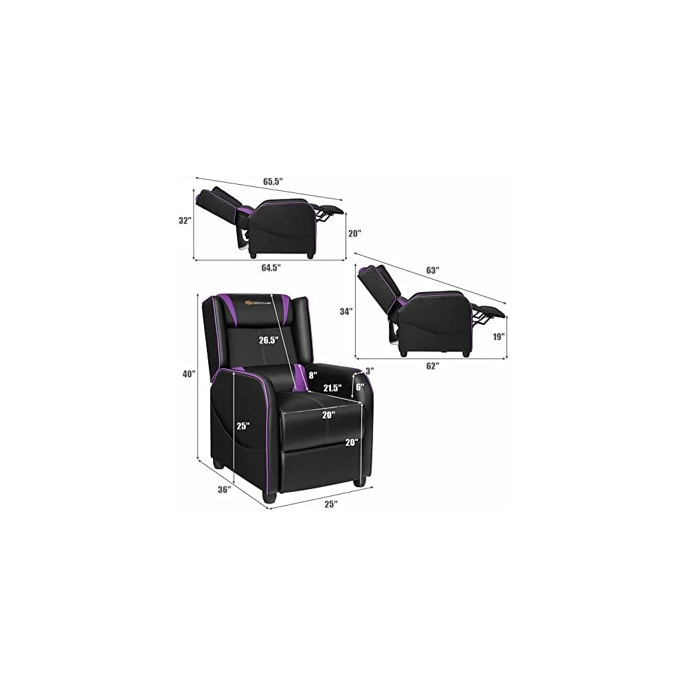 Massage Gaming Recliner Chair Single Living Room Sofa Home Theater Seat(E)
