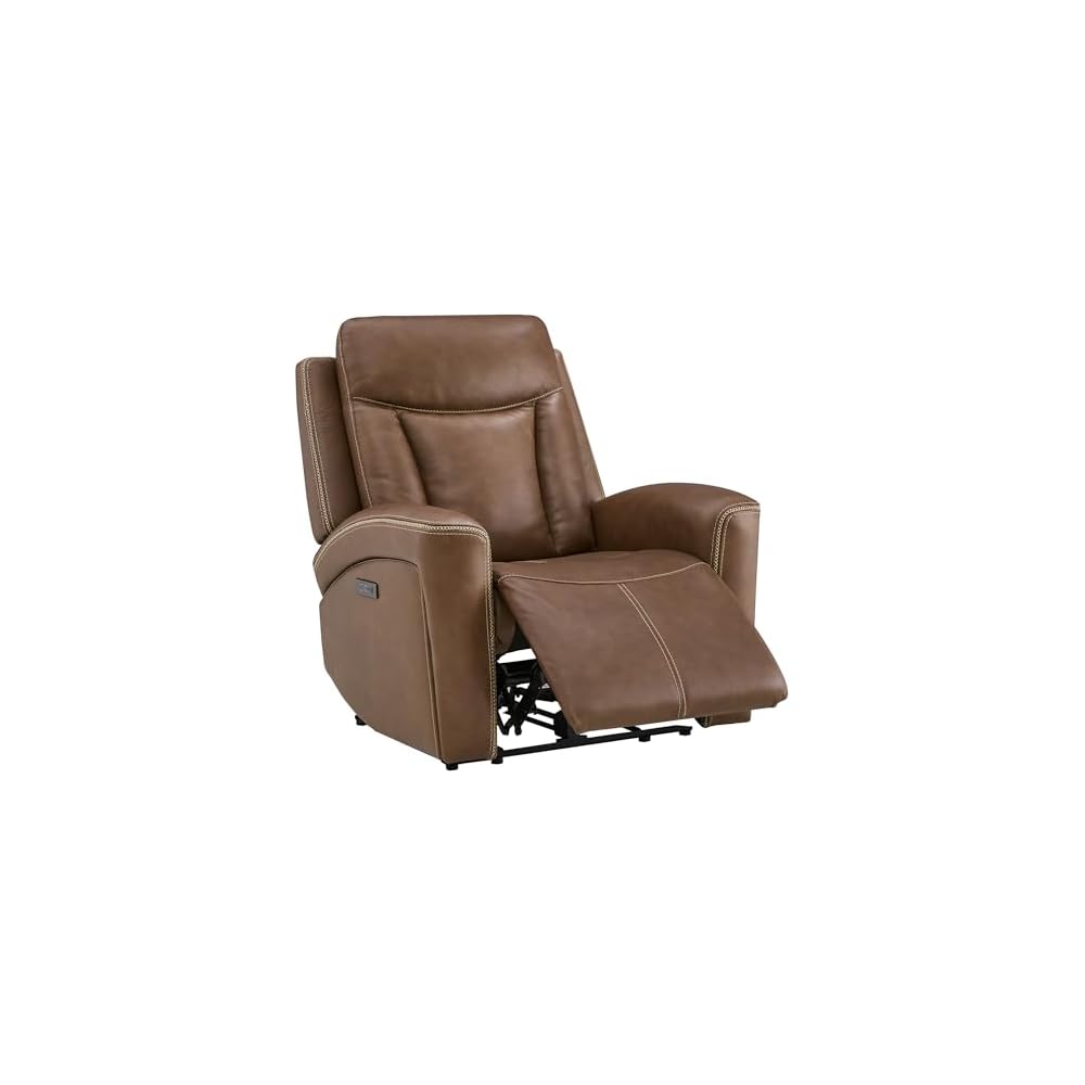 CHITA Genuine Leather Super Zero Gravity Power Recliner Chair, Cafe Brown