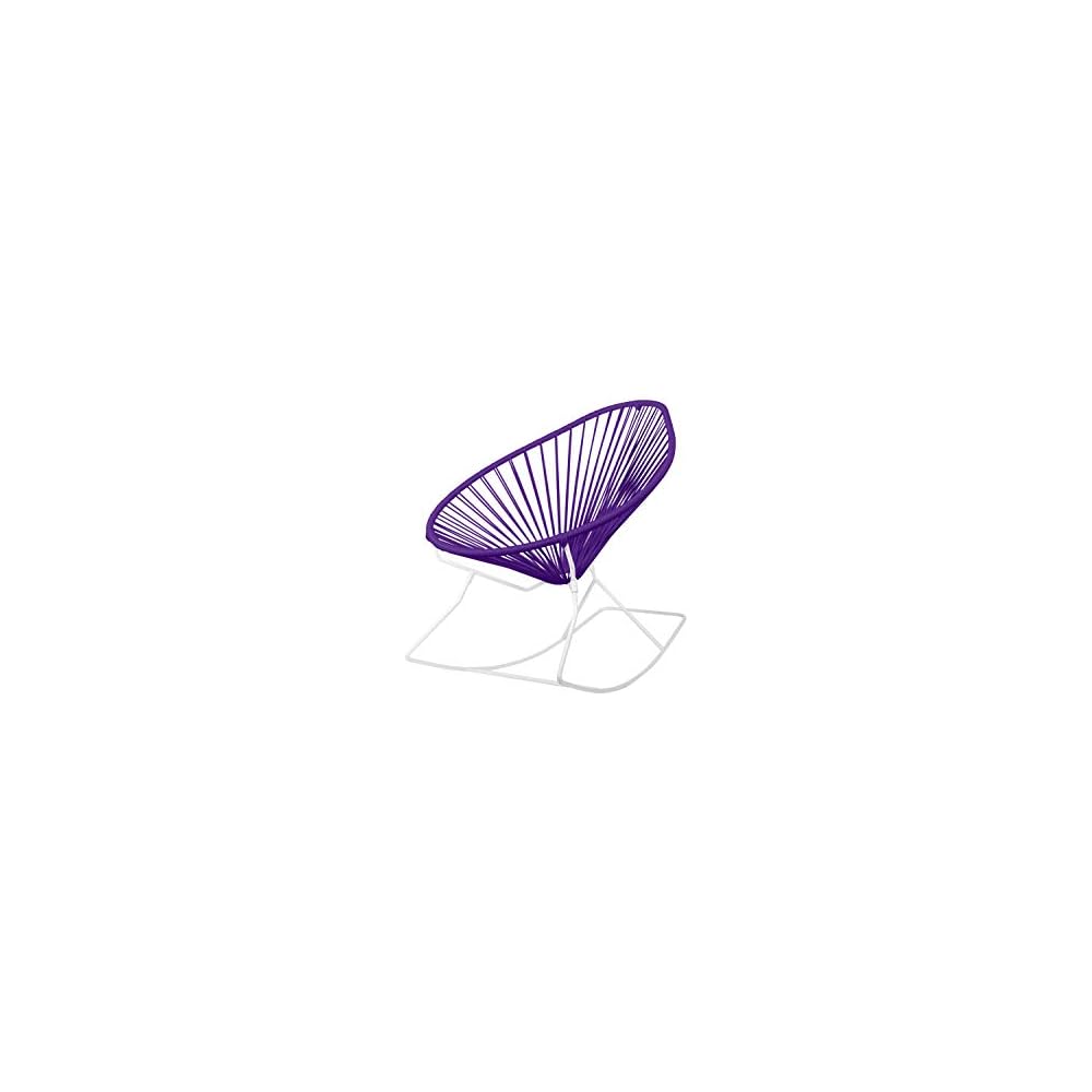 Innit Designs Acapulco Rocker, Grey Weave on White Frame