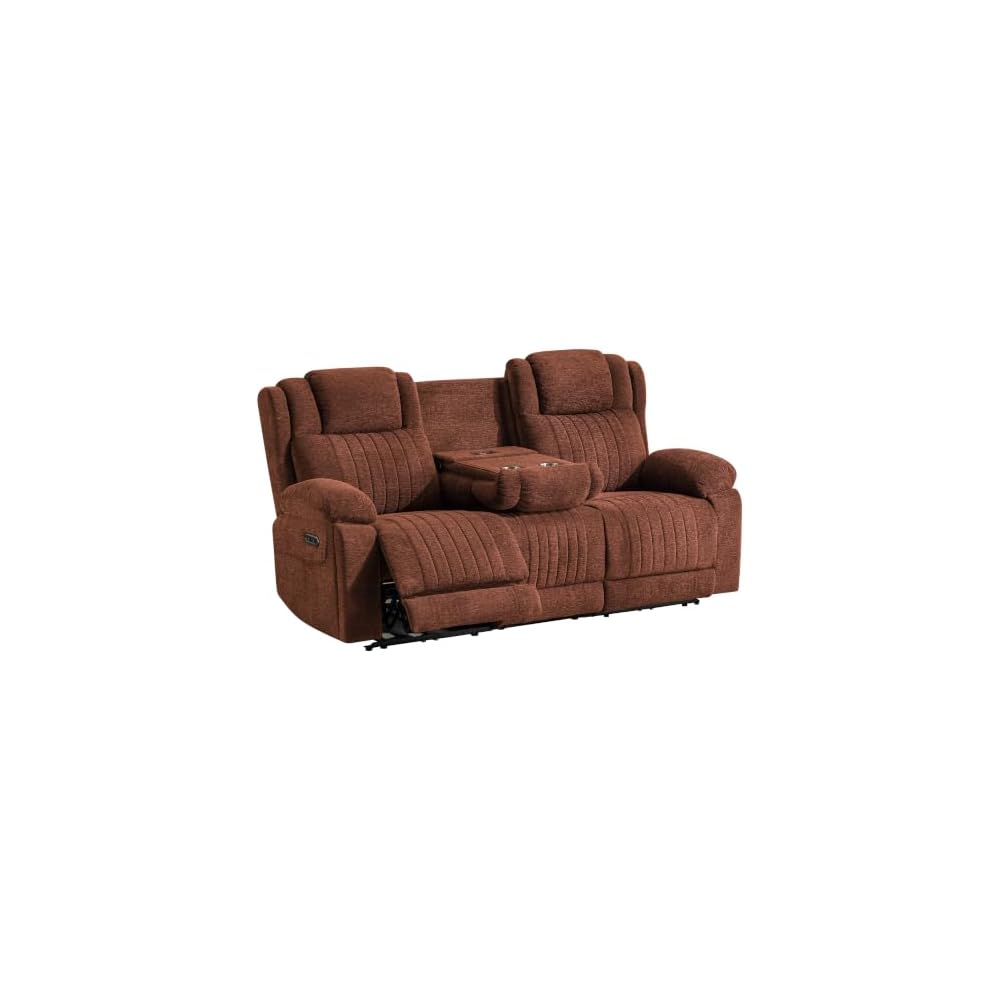 Zero Gravity Power Reclining Sofa, 3-Seat Reclining Couch with Flip Middle Backrest, Power Headrest, Oversized Electric Recliner Sofa with Dual Motor for Living Room(Brown)