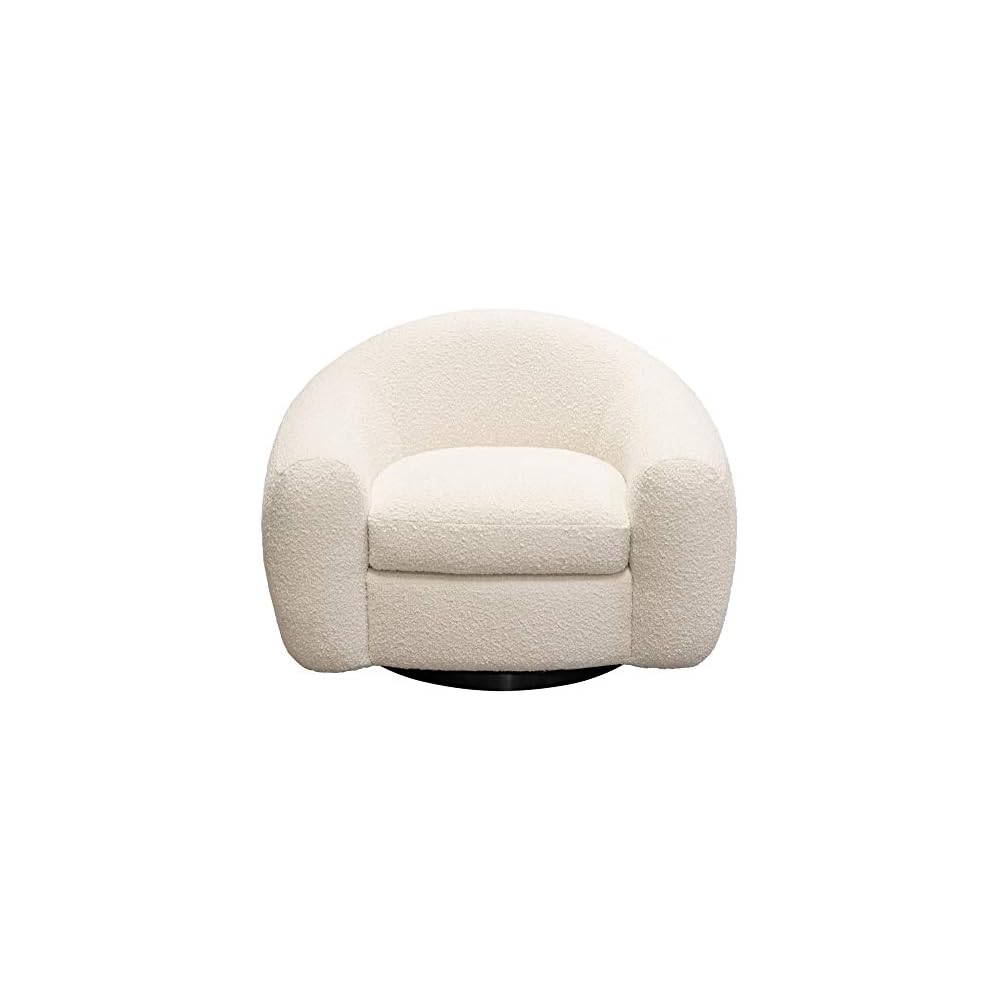 Diamond Sofa Pascal Swivel Chair in Bone Boucle Textured Fabric PASCALCHBO