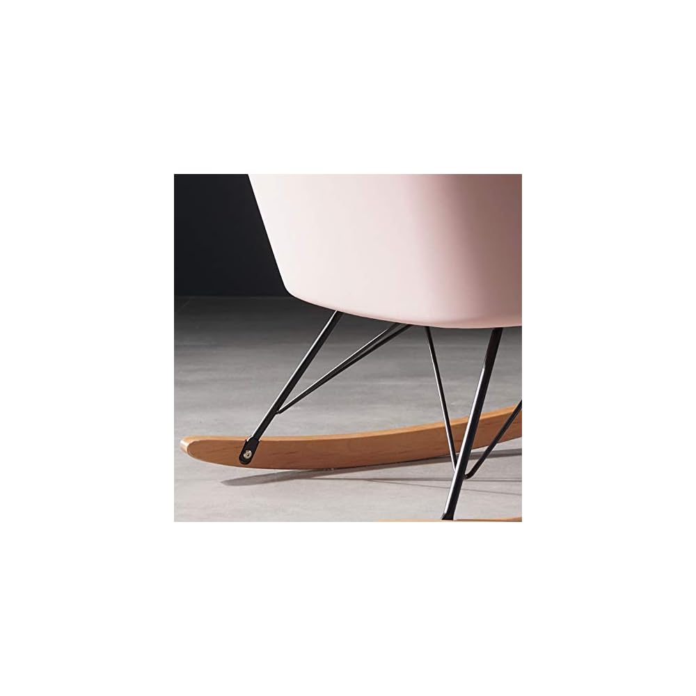 Solid Wood Rocking Chair Smooth Rocking Motion Velvet Solid Wood Removable Wash Cushion Relax Lounge Chair Suitable for Terrace Living Room