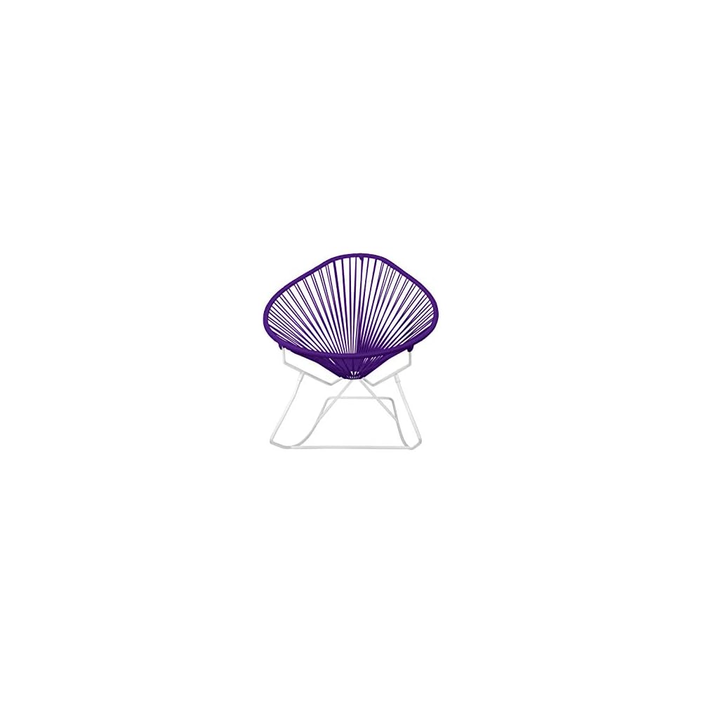 Innit Designs Acapulco Rocker, Grey Weave on White Frame