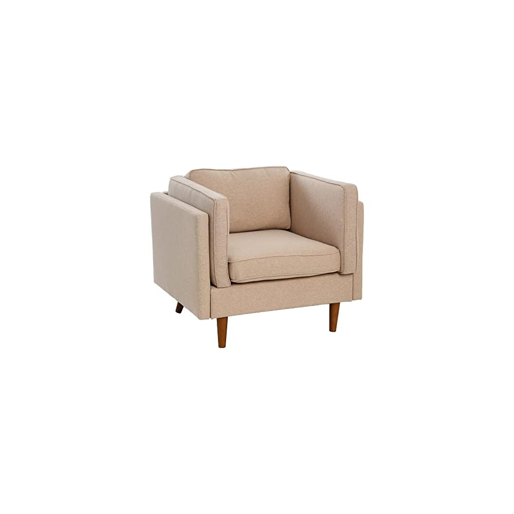 Creative Co-Op Atley High Sided Armchair Accent Chair, 37" L x 33" W x 32" H, Coastal White