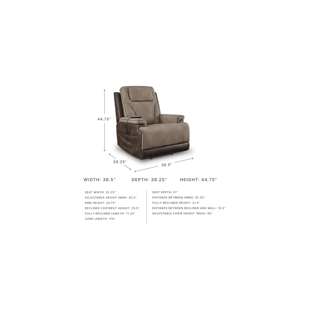 Signature Design by Ashley Power Lift Recliner with Heat and Massage