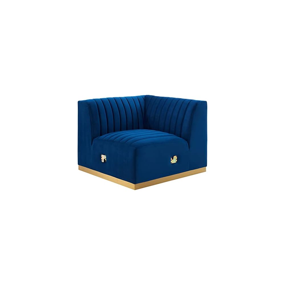 Modway EEI-5500-BLK-GRY Conjure Channel Tufted Performance Velvet Ottoman, Black Gray