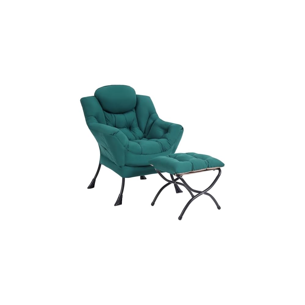 Modern Lazy Chair with Ottoman Lounge Accent Reading Chair for Living Room